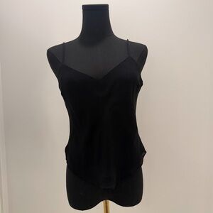 VINTAGE TAG BLACK SLIP TANK TOP ADJUSTABLE STRAPS SIZE SMALL JZ1006